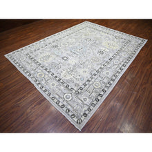 Load image into Gallery viewer, 8&#39;1&quot;x10&#39;10&quot; Silver Gray, Afghan Angora Oushak with All Over Pattern Natural Dyes, Soft Wool Hand Knotted, Oriental Rug FWR442596