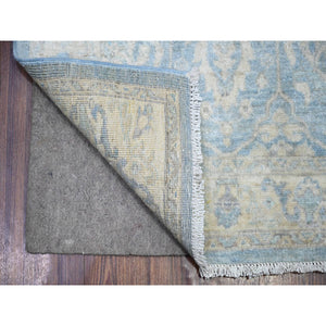 2'5"x18'10" Columbia Blue, 100% Wool Hand Knotted, Natural Dyes Finer Peshawar with Faded Colors, XL Runner Oriental Rug FWR442848