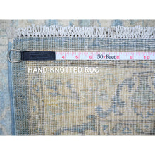 Load image into Gallery viewer, 2&#39;5&quot;x18&#39;10&quot; Columbia Blue, 100% Wool Hand Knotted, Natural Dyes Finer Peshawar with Faded Colors, XL Runner Oriental Rug FWR442848