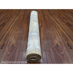 3'2"x5'2" Maple Syrup Brown, Afghan Angora Oushak with Soft Color, Natural Dyes, 100% Wool, Hand Knotted, Oriental Rug FWR443016