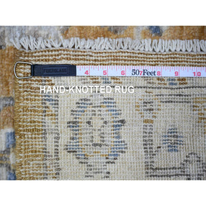 3'2"x5'2" Maple Syrup Brown, Afghan Angora Oushak with Soft Color, Natural Dyes, 100% Wool, Hand Knotted, Oriental Rug FWR443016