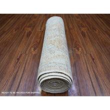 Load image into Gallery viewer, 2&#39;7&quot;x15&#39; Tan Color, Soft Wool Hand Knotted, Afghan Angora Oushak with Soft Colors Natural Dyes, Runner Oriental Rug FWR443196