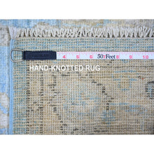 Load image into Gallery viewer, 2&#39;9&quot;x9&#39;9&quot; Berry Blue, Afghan Angora Oushak With Faded Colors, Natural Dyes, Soft Wool, Hand Knotted, Runner Oriental Rug FWR443268