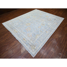 Load image into Gallery viewer, 8&#39;1&quot;x9&#39;10&quot; Pure Silver Gray, Afghan Angora Oushak with Soft Colors, Natural Dyes, Extra Soft Wool, Hand Knotted, Oriental Rug FWR443274