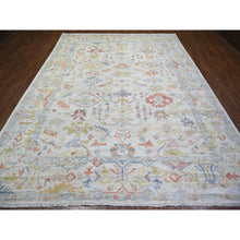 Load image into Gallery viewer, 9&#39;x11&#39;5&quot; Cream Color, Natural Dyes Afghan Angora Oushak with Faded Colors, Soft Wool Hand Knotted, Oriental Rug FWR443340