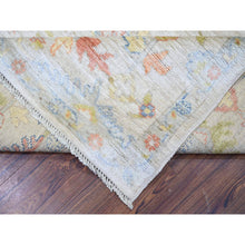 Load image into Gallery viewer, 9&#39;x11&#39;5&quot; Cream Color, Natural Dyes Afghan Angora Oushak with Faded Colors, Soft Wool Hand Knotted, Oriental Rug FWR443340