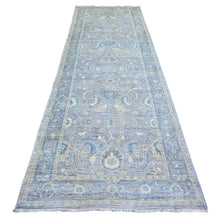 Load image into Gallery viewer, 3&#39;10&quot;x11&#39;9&quot; Cloud Gray, Finer Peshawar with Soft Colors Natural Dyes, Extra Soft Wool Hand Knotted, Wide Runner Oriental Rug FWR443730