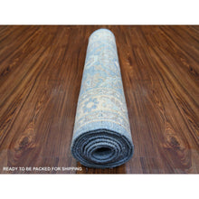 Load image into Gallery viewer, 2&#39;8&quot;x9&#39;6&quot; Beau Blue, Natural Dyes Finer Peshawar with Faded Colors, Extra Soft Wool Hand Knotted, Runner Oriental Rug FWR443778