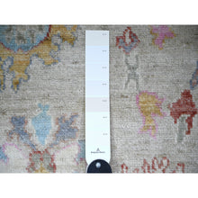 Load image into Gallery viewer, 3&#39;6&quot;x4&#39;10&quot; Cloud Gray, Afghan Angora Oushak with Colorful Motifs, Natural Dyes, 100% Wool, Hand Knotted, Oriental Rug FWR443856