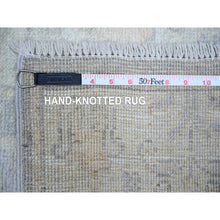 Load image into Gallery viewer, 2&#39;8&quot;x19&#39;2&quot; Ash Gray, Natural Dyes, 100% Wool, Hand Knotted, Afghan Angora Oushak with Faded Colors, XL Runner Oriental Rug FWR443952