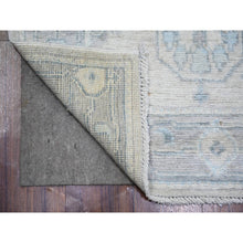 Load image into Gallery viewer, 2&#39;8&quot;x11&#39;7&quot; Timberwolf Gray, Afghan Angora Oushak with Faded Colors, Natural Dyes, 100% Wool, Hand Knotted, Runner Oriental Rug FWR444024