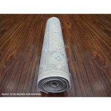 Load image into Gallery viewer, 2&#39;8&quot;x11&#39;7&quot; Timberwolf Gray, Afghan Angora Oushak with Faded Colors, Natural Dyes, 100% Wool, Hand Knotted, Runner Oriental Rug FWR444024