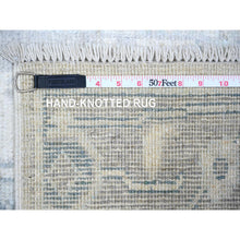 Load image into Gallery viewer, 2&#39;8&quot;x11&#39;7&quot; Timberwolf Gray, Afghan Angora Oushak with Faded Colors, Natural Dyes, 100% Wool, Hand Knotted, Runner Oriental Rug FWR444024