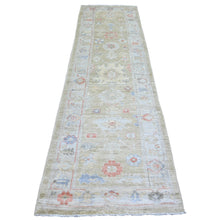 Load image into Gallery viewer, 2&#39;9&quot;x9&#39;9&quot; Old Moss Green, Natural Dyes 100% Wool, Hand Knotted Afghan Angora Oushak, Runner Oriental Rug FWR444048