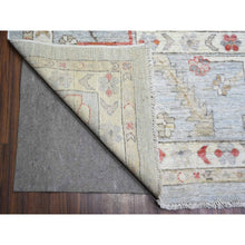 Load image into Gallery viewer, 11&#39;9&quot;x14&#39; Steel Gray, Pure Wool Hand Knotted, Afghan Angora Oushak with All Over Pattern Natural Dyes, Squarish Oriental Rug FWR444246