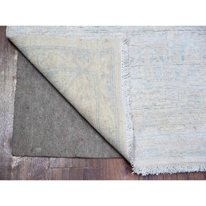 2'8"x9'7" White Wash Peshawar with Faded Colors Vegetable Dyes, Soft Wool Hand Knotted, Oriental Rug FWR444324