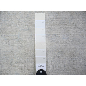 2'8"x9'7" White Wash Peshawar with Faded Colors Vegetable Dyes, Soft Wool Hand Knotted, Oriental Rug FWR444324