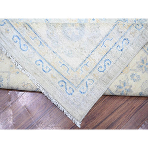 11'9"x14'8" Ivory, White Wash Peshawar with All Over Pattern Vegetable Dyes, 100% Wool Hand Knotted, Oversized Oriental Rug FWR444336