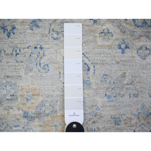 11'9"x14'8" Ivory, White Wash Peshawar with All Over Pattern Vegetable Dyes, 100% Wool Hand Knotted, Oversized Oriental Rug FWR444336