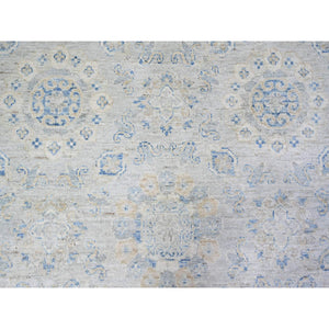 11'9"x14'8" Ivory, White Wash Peshawar with All Over Pattern Vegetable Dyes, 100% Wool Hand Knotted, Oversized Oriental Rug FWR444336