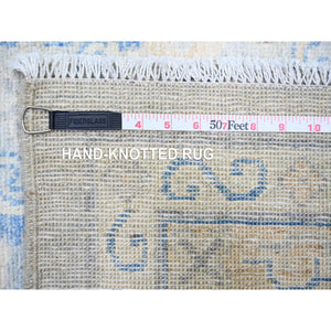 11'9"x14'8" Ivory, White Wash Peshawar with All Over Pattern Vegetable Dyes, 100% Wool Hand Knotted, Oversized Oriental Rug FWR444336