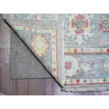 Load image into Gallery viewer, 2&#39;9&quot;x13&#39;7&quot; Coin Gray, Afghan Angora Oushak with All Over Leaf Design, Hand Knotted, Natural Dyes, Pure Wool Oriental Runner Rug FWR444642