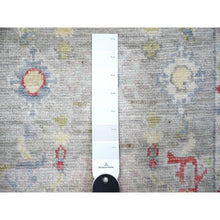Load image into Gallery viewer, 2&#39;9&quot;x13&#39;7&quot; Coin Gray, Afghan Angora Oushak with All Over Leaf Design, Hand Knotted, Natural Dyes, Pure Wool Oriental Runner Rug FWR444642
