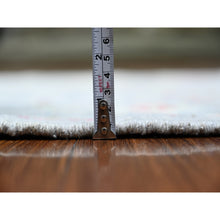 Load image into Gallery viewer, 2&#39;9&quot;x13&#39;7&quot; Coin Gray, Afghan Angora Oushak with All Over Leaf Design, Hand Knotted, Natural Dyes, Pure Wool Oriental Runner Rug FWR444642