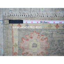 Load image into Gallery viewer, 2&#39;9&quot;x13&#39;7&quot; Coin Gray, Afghan Angora Oushak with All Over Leaf Design, Hand Knotted, Natural Dyes, Pure Wool Oriental Runner Rug FWR444642