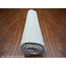 Load image into Gallery viewer, 8&#39;7&quot;x11&#39;5&quot; Timberwolf Gray, Stone Washed Peshawar with Subtle Design, Vegetable Dyes, 100% Wool, Hand Knotted, Oriental Rug FWR444864