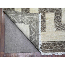 Load image into Gallery viewer, 8&#39;1&quot;x9&#39;9&quot; Taupe Brown, Finer Peshawar with Intricate Geometric Motifs Maze Design Natural Dyes, 100% Wool Hand Knotted, Oriental Rug FWR445128