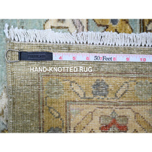Load image into Gallery viewer, 10&#39;1&quot;x14&#39; Dark Gray, Finer Peshawar with large Medallion design, Natural Dyes, Pure Wool, Hand Knotted, Oriental Rug FWR445182
