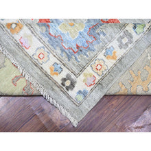 Load image into Gallery viewer, 12&#39;x15&#39;8&quot; Cloud Gray, Hand Knotted Extra Soft Wool, Natural Dyes Afghan Angora Oushak with Colorful Motifs, Oversized Oriental Rug FWR445194