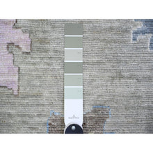 Load image into Gallery viewer, 12&#39;x15&#39;8&quot; Cloud Gray, Hand Knotted Extra Soft Wool, Natural Dyes Afghan Angora Oushak with Colorful Motifs, Oversized Oriental Rug FWR445194