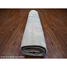 Load image into Gallery viewer, 12&#39;x15&#39;8&quot; Cloud Gray, Hand Knotted Extra Soft Wool, Natural Dyes Afghan Angora Oushak with Colorful Motifs, Oversized Oriental Rug FWR445194