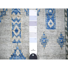Load image into Gallery viewer, 2&#39;6&quot;x9&#39;3&quot; Cloud Gray, Finer Peshawar with Intricate Geometric Motifs Natural Dyes, Pure Wool Hand Knotted, Oriental Rug FWR445296