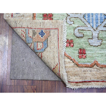 Load image into Gallery viewer, 3&#39;1&quot;x7&#39;9&quot; Tan Color, Anatolian Village Inspired with Large Design Elements and Bird Figurines Pure Wool Hand Knotted Oriental Runner Rug FWR445326