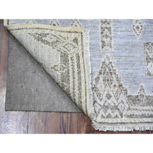 Load image into Gallery viewer, 2&#39;10&quot;x4&#39;7&quot; Ash Gray, Hand Knotted Pure Wool, Vegetable Dyes Fine Peshawar with Intricate Geometric Motifs, Oriental Rug FWR445950