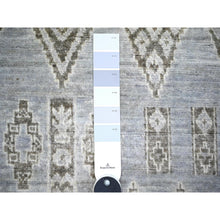 Load image into Gallery viewer, 2&#39;10&quot;x4&#39;7&quot; Ash Gray, Hand Knotted Pure Wool, Vegetable Dyes Fine Peshawar with Intricate Geometric Motifs, Oriental Rug FWR445950