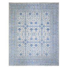 Load image into Gallery viewer, 8&#39;x9&#39;9&quot; White Diamond, High Grade Wool, White Wash Samarkand with Pomegranate Ancient Garden Multiple Repetitive Small Border Design, Hand Knotted, Oriental Rug FWR445998