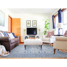 Load image into Gallery viewer, 8&#39;x9&#39;9&quot; White Diamond, High Grade Wool, White Wash Samarkand with Pomegranate Ancient Garden Multiple Repetitive Small Border Design, Hand Knotted, Oriental Rug FWR445998