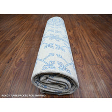 Load image into Gallery viewer, 8&#39;x9&#39;9&quot; White Diamond, High Grade Wool, White Wash Samarkand with Pomegranate Ancient Garden Multiple Repetitive Small Border Design, Hand Knotted, Oriental Rug FWR445998