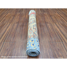 Load image into Gallery viewer, 3&#39;1&quot;x4&#39;10&quot; Vampire Gray, Soft Wool, Hand Knotted Afghan Peshawar with Birds of Paradise Design, Abrash, Vegetable Dyes, Oriental Rug FWR446106