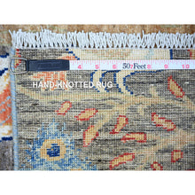 Load image into Gallery viewer, 3&#39;1&quot;x4&#39;10&quot; Vampire Gray, Soft Wool, Hand Knotted Afghan Peshawar with Birds of Paradise Design, Abrash, Vegetable Dyes, Oriental Rug FWR446106