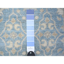 Load image into Gallery viewer, 2&#39;8&quot;x7&#39;4&quot; Cornflower Blue, Fine Peshawar with Ziegler Mahal Design, Densely Woven, Soft Wool, Hand Knotted, Runner Oriental Rug FWR446196