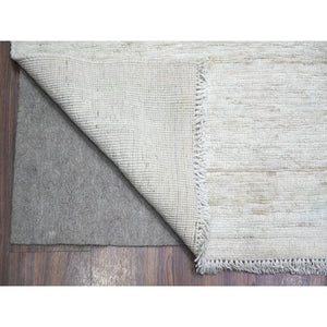 10'x13'8" Ice Cube Grey, Afghan Angora Oushak with Faded Colors, Natural Dyes, Extra Soft Wool, Hand Knotted, Oriental Rug FWR446358