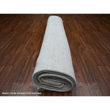 Load image into Gallery viewer, 10&#39;x13&#39;8&quot; Ice Cube Grey, Afghan Angora Oushak with Faded Colors, Natural Dyes, Extra Soft Wool, Hand Knotted, Oriental Rug FWR446358