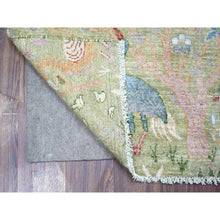 Load image into Gallery viewer, 3&#39;x5&#39;2&quot; Reseda Green, Vegetable Dyes, Pure Wool, Hand Knotted, Afghan Peshawar with Birds of Paradise Design, Oriental Rug FWR446472