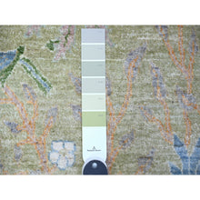 Load image into Gallery viewer, 3&#39;x5&#39;2&quot; Reseda Green, Vegetable Dyes, Pure Wool, Hand Knotted, Afghan Peshawar with Birds of Paradise Design, Oriental Rug FWR446472