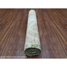 Load image into Gallery viewer, 3&#39;x5&#39;2&quot; Reseda Green, Vegetable Dyes, Pure Wool, Hand Knotted, Afghan Peshawar with Birds of Paradise Design, Oriental Rug FWR446472